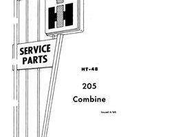 Parts Catalog for Case IH Combine model 205