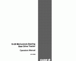Operator's Manual for Case IH Tractors model 10-20