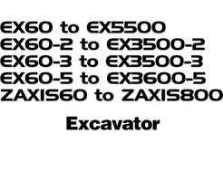 Service Repair Manuals for Hitachi Ex-2 Series model Ex60-2 Excavators