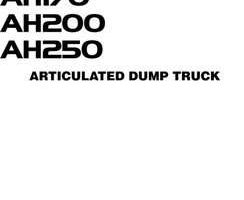 Service Repair Manuals for Hitachi Ah Series model Ah250 Articulated Dump Trucks