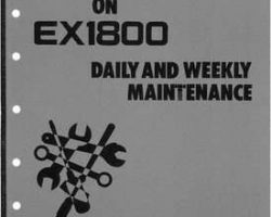Maintenance Service Repair Manuals for Hitachi Ex-series model Ex1800 Excavators