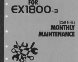 Maintenance Service Repair Manuals for Hitachi Ex-3 Series model Ex1800-3 Excavators