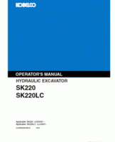 Kobelco Excavators model SK220LC Operator's Manual