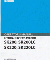 Kobelco Excavators model SK220 Operator's Manual