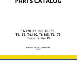 Parts Catalog for New Holland Tractors model T6.120