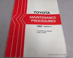 1983 Toyota Land Cruiser & Diesel Truck Maintenance Procedures Manual