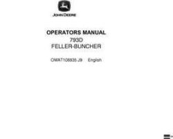 Operators Manuals for Timberjack D Series model 793d Tracked Feller Bunchers