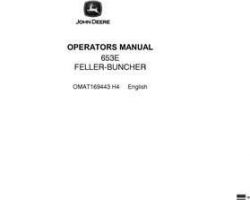 Operators Manuals for Timberjack E Series model 653e Tracked Feller Bunchers