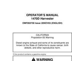 Operators Manuals for Timberjack D Series model 1470d Wheeled Harvesters