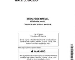 Operators Manuals for Timberjack D Series model 1270d Wheeled Harvesters