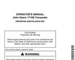 Operators Manuals for Timberjack D Series model 1710d Forwarders