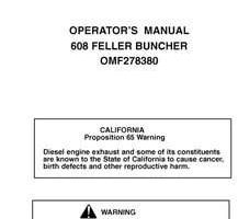 Operators Manuals for Timberjack 608 Series model 608 Tracked Feller Bunchers