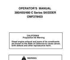 Operators Manuals for Timberjack C Series model 480c Skidders