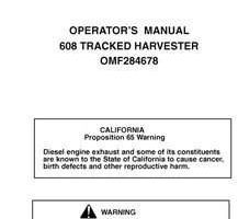 Operators Manuals for Timberjack 608 Series model 608 Tracked Harvesters