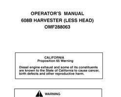 Operators Manuals for Timberjack 608 Series model 608b Tracked Harvesters