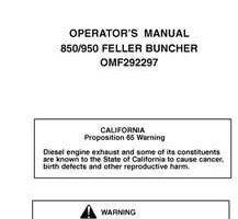 Operators Manuals for Timberjack 50 Series model 950 Tracked Feller Bunchers