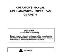 Operators Manuals for Timberjack 608 Series model 608l Tracked Harvesters