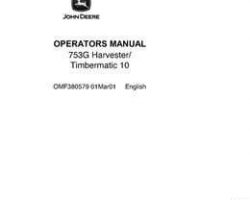 Operators Manuals for Timberjack model 753g Tracked Harvesters