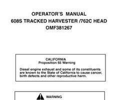 Operators Manuals for Timberjack C Series model 762c Tracked Harvesters