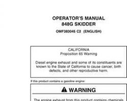 Operators Manuals for Timberjack G Series model 848g Skidders