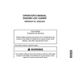 Operators Manuals for Timberjack 35 Series model 535 Knuckleboom Loader