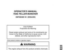 Operators Manuals for Timberjack G Series model 753g Tracked Feller Bunchers