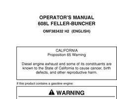 Operators Manuals for Timberjack 608 Series model 608l Tracked Harvesters