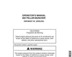 Operators Manuals for Timberjack 50 Series model 850 Tracked Feller Bunchers