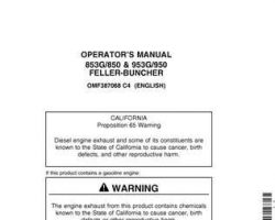 Operators Manuals for Timberjack G Series model 953g Tracked Feller Bunchers