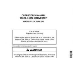 Operators Manuals for Timberjack 608 Series model 608l Tracked Harvesters