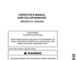 Operators Manuals for Timberjack 608 Series model 608b Tracked Feller Bunchers