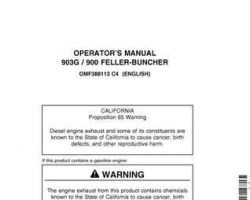 Operators Manuals for Timberjack Series model 900 Tracked Feller Bunchers