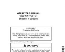 Operators Manuals for Timberjack 608 Series model 608b Tracked Harvesters