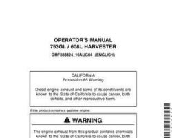 Operators Manuals for Timberjack G Series Ii model 753gl Tracked Harvesters
