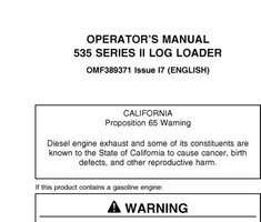 Operators Manuals for Timberjack Series Ii model 535 Knuckleboom Loader