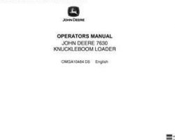Operators Manuals for Timberjack Series model 7630 Knuckleboom Loader