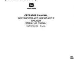 Operators Manuals for Timberjack E Series model 548e Skidders