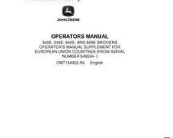 Operators Manuals for Timberjack E Series model 540e Skidders