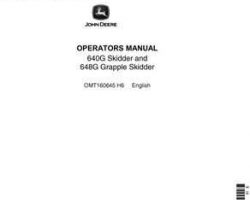 Operators Manuals for Timberjack G Series model 648g Skidders