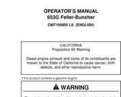 Operators Manuals for Timberjack G Series model 653g Tracked Feller Bunchers