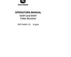Operators Manuals for Timberjack 43 Series model 843h Wheeled Feller Bunchers