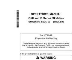 Operators Manuals for Timberjack G Series Iii model 648giii Skidders