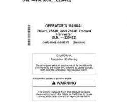 Operators Manuals for Timberjack J Series model 753jh Tracked Harvesters