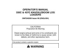 Operators Manuals for Timberjack C Series model 335c Knuckleboom Loader