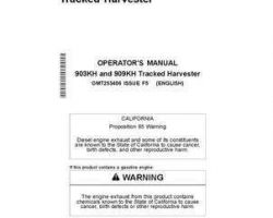 Operators Manuals for Timberjack K Series model 909kh Tracked Harvesters