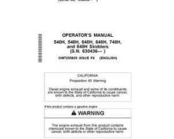 Operators Manuals for Timberjack H Series model 540h Skidders