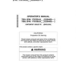 Operators Manuals for Timberjack J Series model 759j Tracked Feller Bunchers