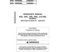 Operators Manuals for Timberjack L Series model 648l Skidders