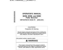 Operators Manuals for Timberjack model 853m Tracked Feller Bunchers