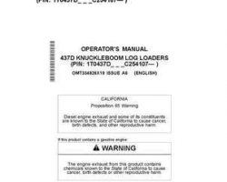 Operators Manuals for Timberjack D Series model 437d Knuckleboom Loader
